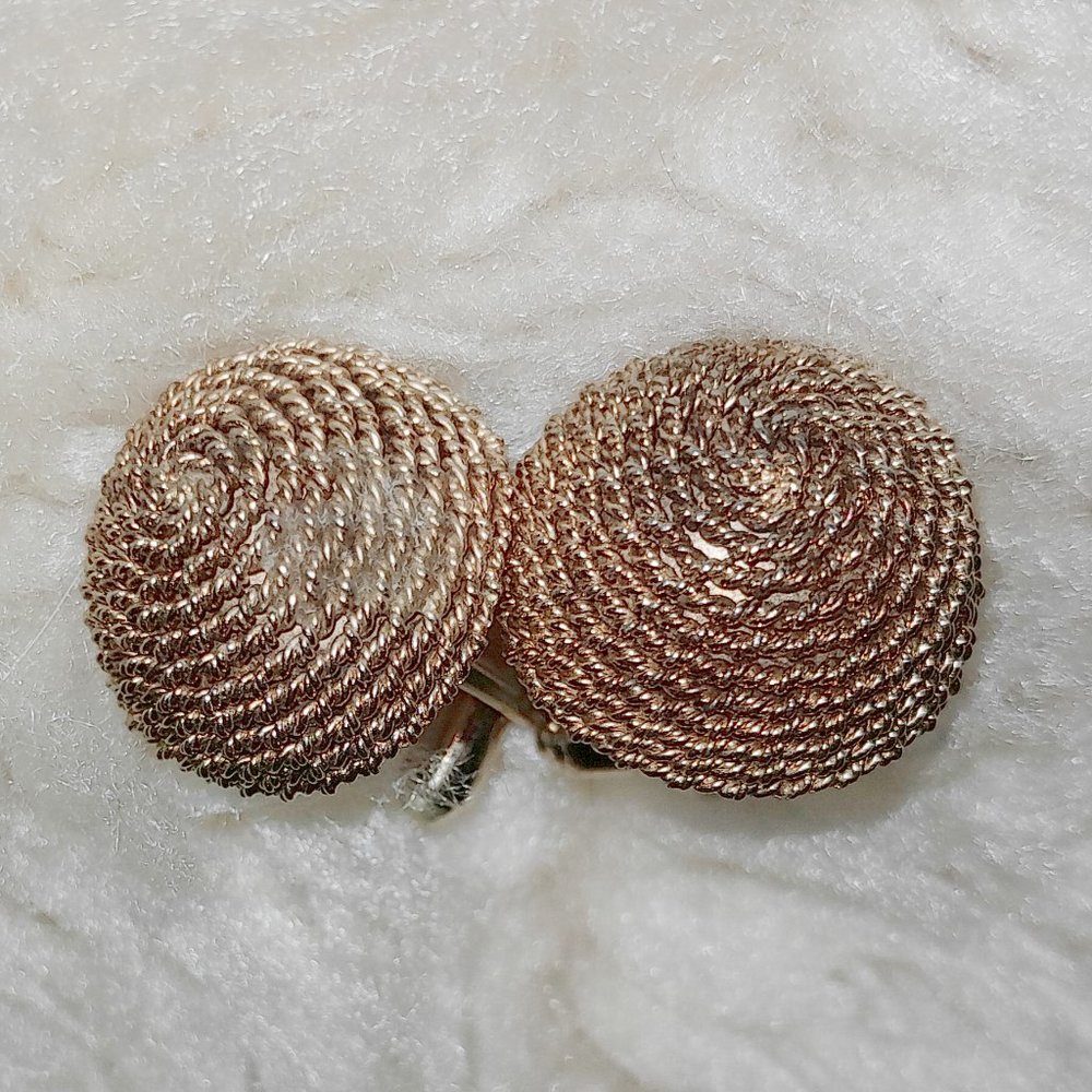 Vintage (1960s) - Made In Italy for Shields Goldtone Cufflinks